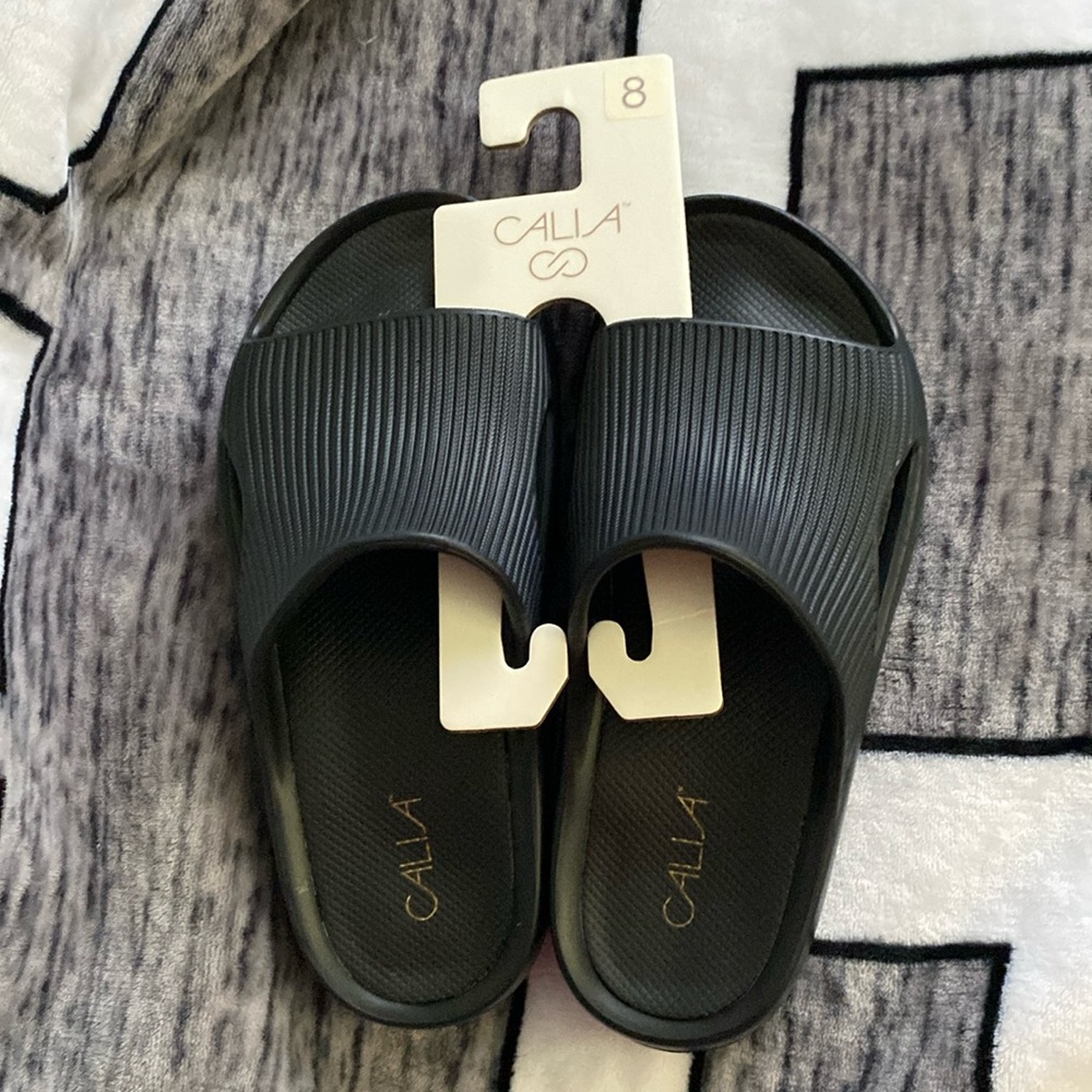 CALIA Womens Molded Slides Black